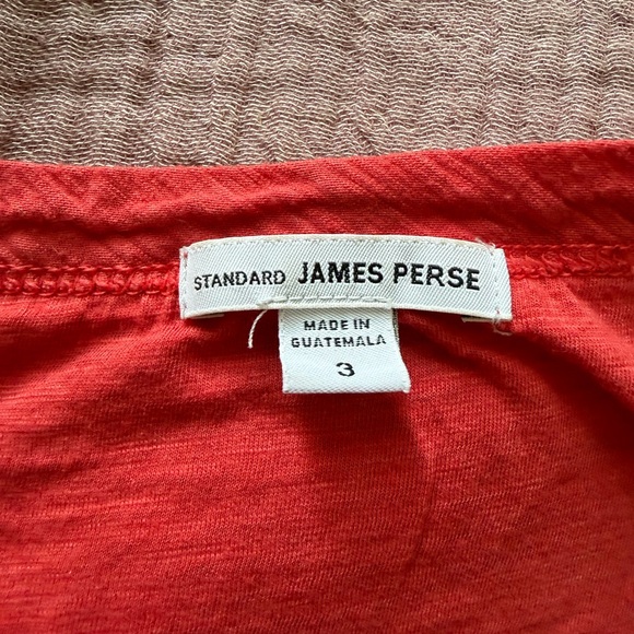 James Perse Coral Scoop Neck Tee | Lightweight Cotton T-Shirt | Medium - Picture 2 of 5